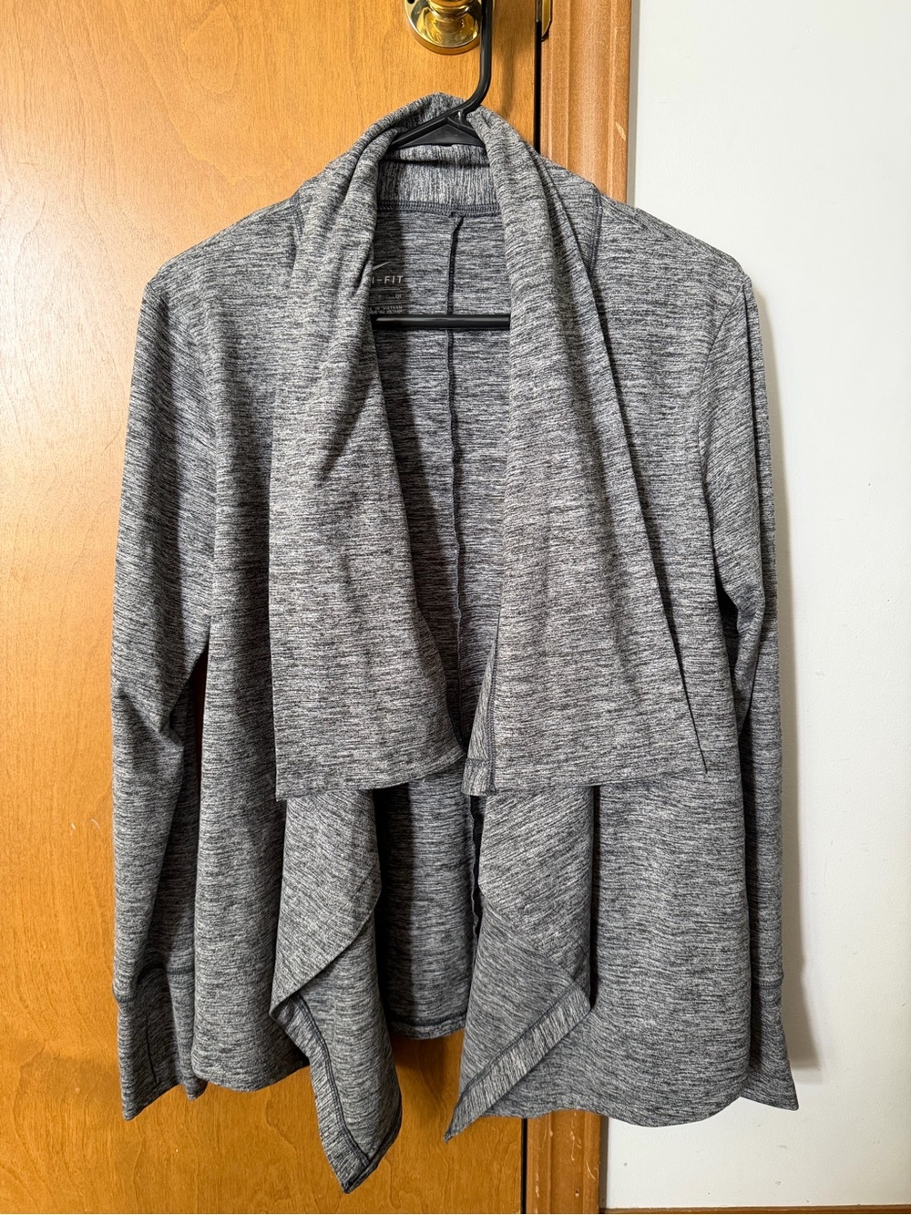 Nike Gray Marled Open-Front Draped Women's Cardigan